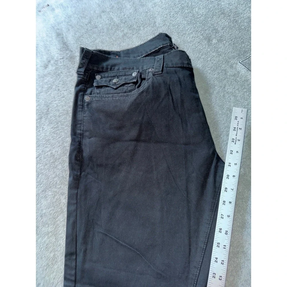 True Religion Jeans Men's Black Denim Straight Leg Stretch Sz 40